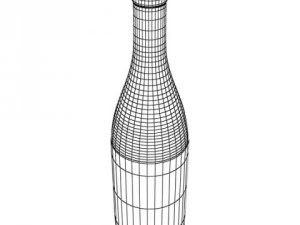 wine table rack bottles and glasses 3D Model