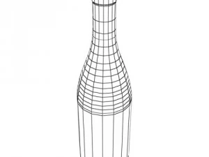 wine table rack bottles and glasses 3D Model