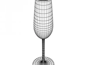 wine table rack bottles and glasses 3D Model