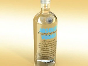 wine table rack bottles and glasses 3D Model