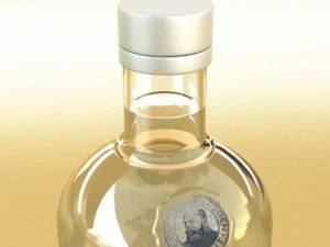 wine table rack bottles and glasses 3D Model