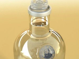 wine table rack bottles and glasses 3D Model