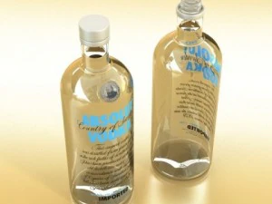 wine table rack bottles and glasses 3D Model