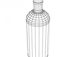 wine table rack bottles and glasses 3D Model