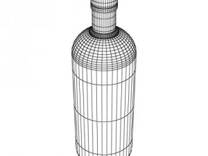 wine table rack bottles and glasses 3D Model