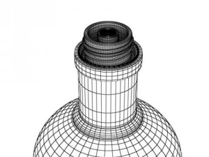 wine table rack bottles and glasses 3D Model
