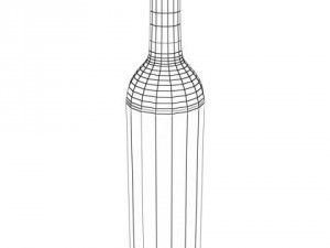 wine rack table bottles cups and grapes 3D 모델