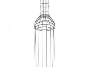 wine rack table bottles cups and grapes 3D Model