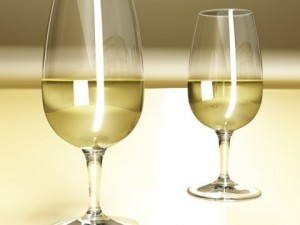 wine rack table bottles cups and grapes 3D 모델