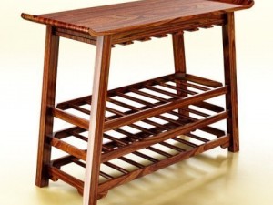 wine rack table bottles cups and grapes 3D 모델