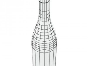 wine rack table bottles cups and grapes 3D 모델