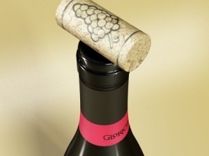 wine rack table bottles cups and grapes 3D 모델