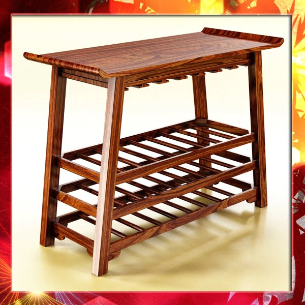 wine table rack 2 3D Model .c4d .max .obj .3ds .fbx .stl .blend 