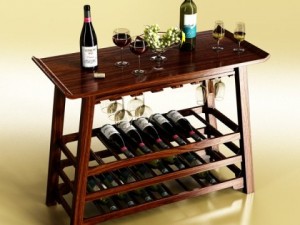 wine table rack 2 3D Model