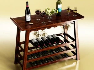 wine table rack 2 3D Model