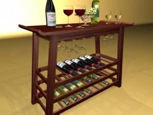 wine table rack 2 3D Model