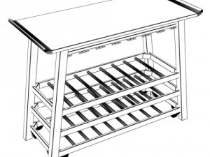 wine table rack 2 3D Model