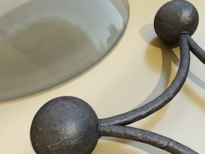 wine table rack 3 bottles cups and cherries 3D Model