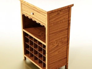 wine table rack 3 3D Model