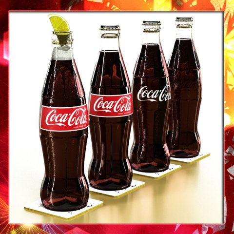 coke coca cola glass bottle 3D मॉडल .c4d .max .obj .3ds .fbx .stl .blend 