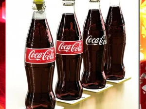 Szklana butelka coli, coca-coli Model 3D