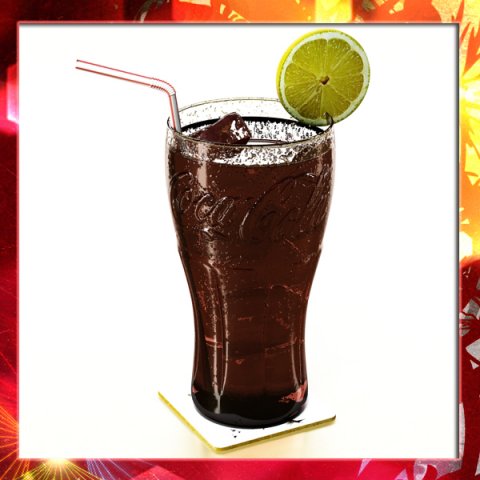 coke coca cola glass coaster straw and lemon Modello 3D .c4d .max .obj .3ds .fbx .stl .blend 