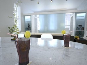 coke coca cola glass coaster straw and lemon Modello 3D