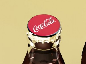 coke coca cola bottles and glass 3D Model