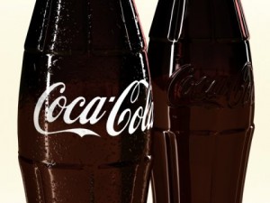 coke coca cola bottles and glass 3D Model