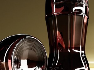 coke coca cola bottles and glass 3D Model
