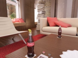 coke coca cola bottles and glass 3D Model