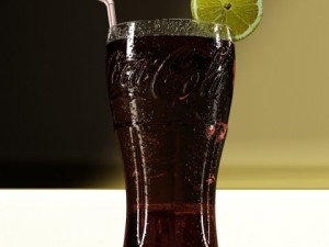 coke coca cola bottles and glass 3D Model