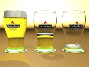 chips bowl and pint of beer 3D Model
