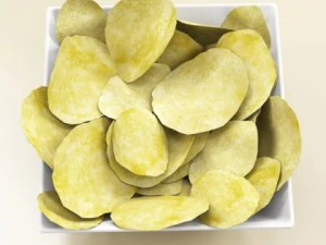 chips bowl and pint of beer 3D Model