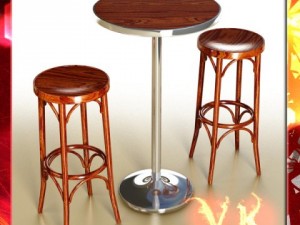 bar table and stool 3D Model