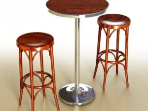 bar table and stool 3D Model