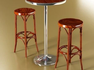 bar table and stool 3D Model