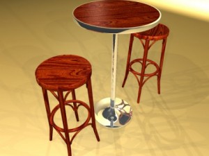 bar table and stool 3D Модель