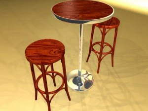 bar table and stool 3D Model