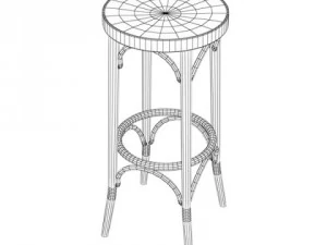 bar table and stool 3D Model