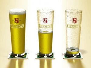 bar table stool becks beers nacho plate and napkins dispenser 3D Model
