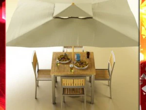 exterior bar table chair parasol food and drink 3D Model