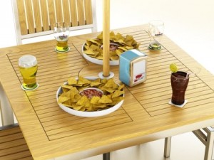 exterior bar table chair parasol food and drink Model 3D