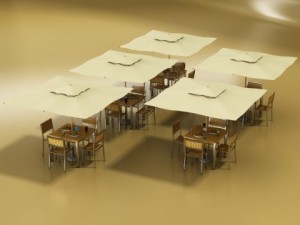 exterior bar table chair and parasol 3D Модель