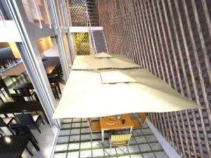 exterior bar table chair and parasol 3D Model