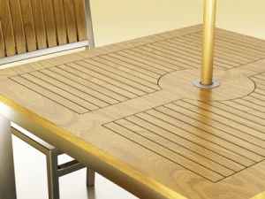 exterior bar table chair and parasol 3D Model