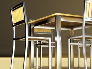 exterior bar table chair and parasol 3D Модель