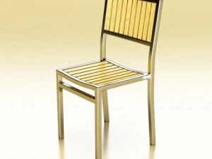 exterior bar table chair and parasol 3D Model