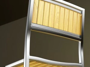 exterior bar table chair and parasol 3D Model