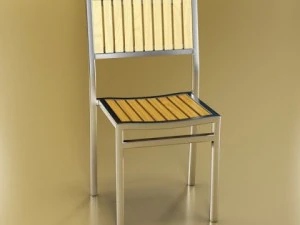 exterior bar table chair and parasol 3D Model